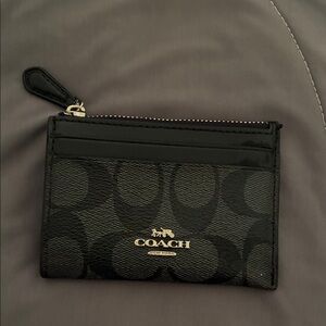 Coach Black and Gray Card Holder